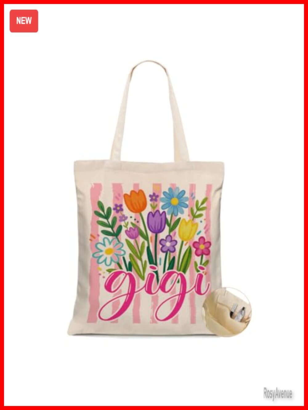 Canvas Tote Bag Large Zippered Shoulder Bag for Women Everyday Use